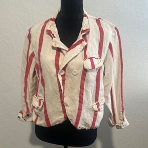 Magnolia Pearl Striped Jacket, EUC